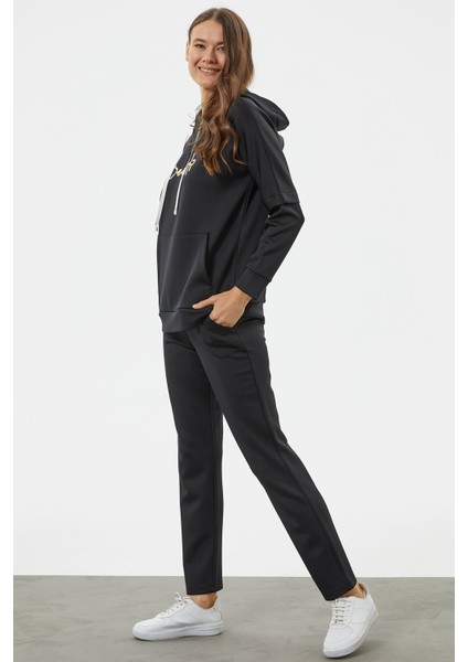 Kanguru Cepli Dalgıç Kumaş Eşofman Takım - Siyah modelleri