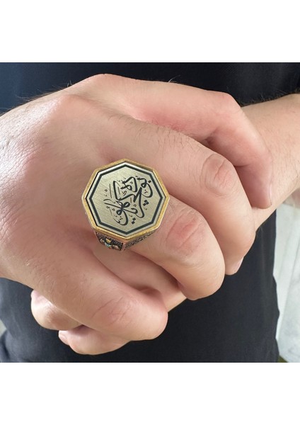 925 Ayar Gümüş Bu Da Geçer Ya Hu Yazılı Usta Işi Erkek Yüzük modelleri