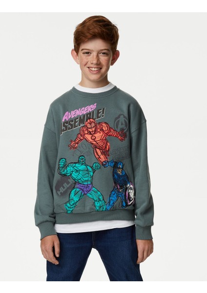 Marks & Spencer Marvel™ Yuvarlak Yaka Sweatshirt