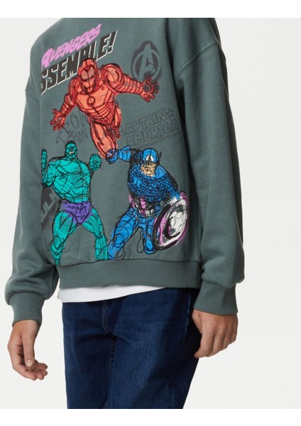 Marks & Spencer Marvel™ Yuvarlak Yaka Sweatshirt