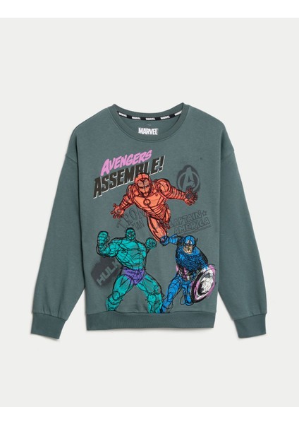 Marks & Spencer Marvel™ Yuvarlak Yaka Sweatshirt