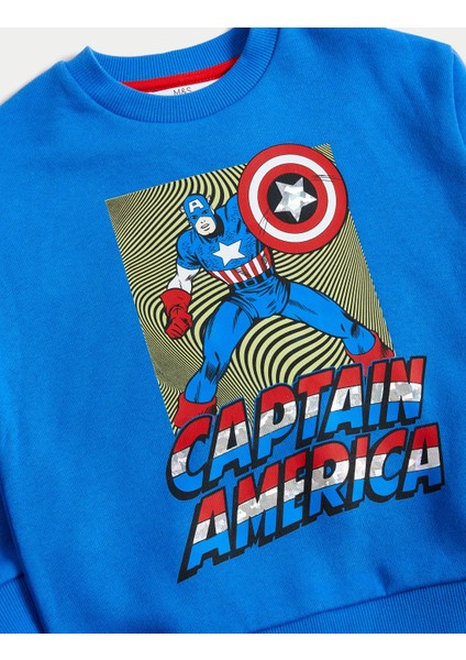 Marks & Spencer Captain America™ Yuvarlak Yaka Sweatshirt