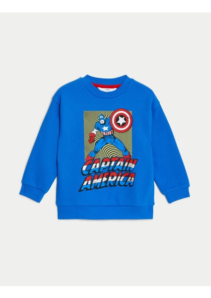 Marks & Spencer Captain America™ Yuvarlak Yaka Sweatshirt