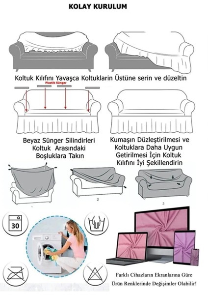 Jakarlı 3+2+1+1 Koltuk, Kanepe, Çekyat Örtüsü Yıkanabilir Likralı Esnekl Koltuk Örtüsü indirimleri