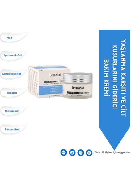 DermoNad Dermonad Leke Karşıtı Aydınlatıcı Sıkılaştırıcı ve Nemlendirici Yüz Bakım Kremi 50 ml