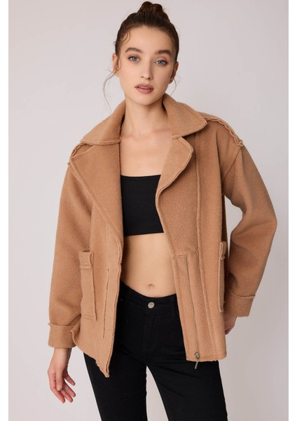 Çift Cep Fermuarlı Ters Dikiş Ceket fiyatları