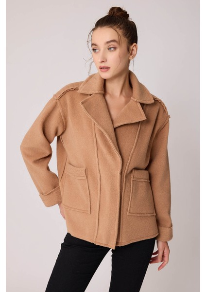 Çift Cep Fermuarlı Ters Dikiş Ceket fırsatları