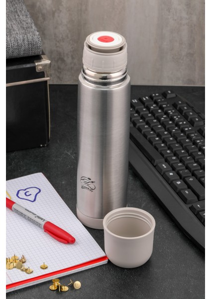 0,75 ml Çift Kat Paslanmaz Çelik 750 ml Termos ( Çay Kahve Piknik Kamp Outdoor Ofis Otel Kafe Okul )
