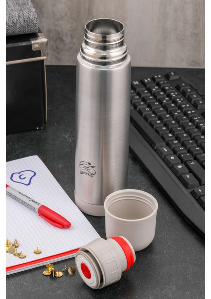 0,75 ml Çift Kat Paslanmaz Çelik 750 ml Termos ( Çay Kahve Piknik Kamp Outdoor Ofis Otel Kafe Okul )