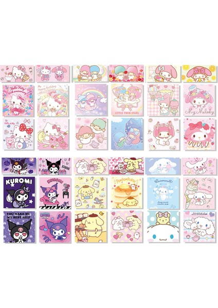 Rastgele Bir Sanrio Kendinden Yapışkanlı Not Çantası Yapışkan Notlar Not Kağıdı Şerit Işareti Renkli Kalem Kazığını Yazdırma Kendinden Yapışkanlı Kare Etiket (Yurt Dışından)