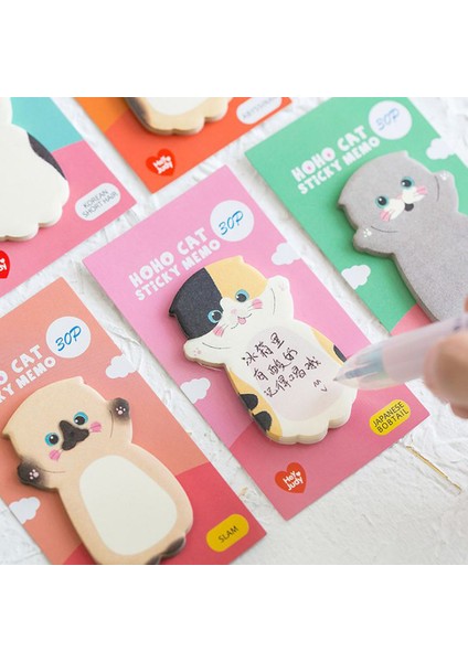 01 30 Sayfalık/paket Kawaii Kedi Yapışkan Not Dikiş Not Defteri Çıkartmalar Sevimli Bloknot Dıy Kırtasiye Öğrenci Günlüğü Malzemeleri 8 Stilleri (Yurt Dışından)