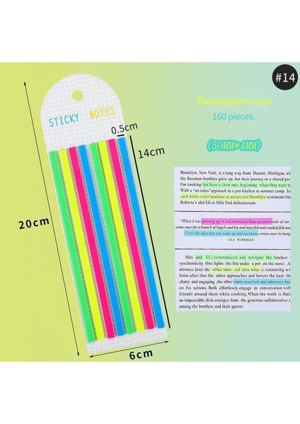14 Floresan Renk Haile 300 Yaprak/set Şeffaf Pet Yapışkan Çıkartmalar Notlar Bloknot Notlar Macaron Renkli Yer Imleri Not Defteri Okul Kırtasiye (Yurt Dışından)