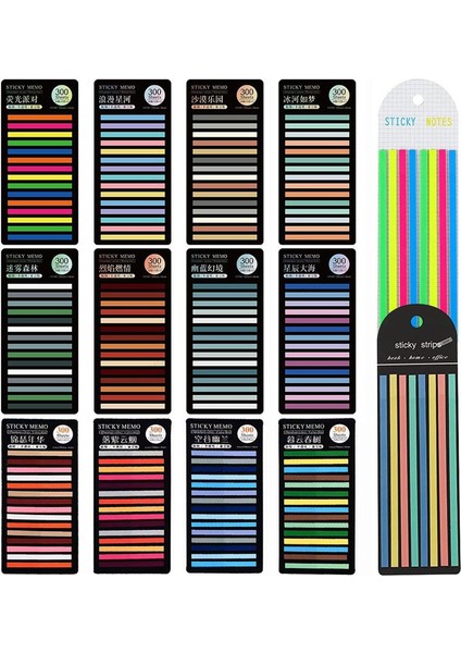 14 Floresan Renk Haile 300 Yaprak/set Şeffaf Pet Yapışkan Çıkartmalar Notlar Bloknot Notlar Macaron Renkli Yer Imleri Not Defteri Okul Kırtasiye (Yurt Dışından)