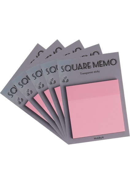 Leopar Desenli 5'li Şeffaf Pet Sevimli Pembe Yapışkan Not, Su Geçirmez, Tekrar Takılabilir, Basit ve Pratik Not Ajanda Yapışkanlı Not, 3 In*3 In. (Yurt Dışından)