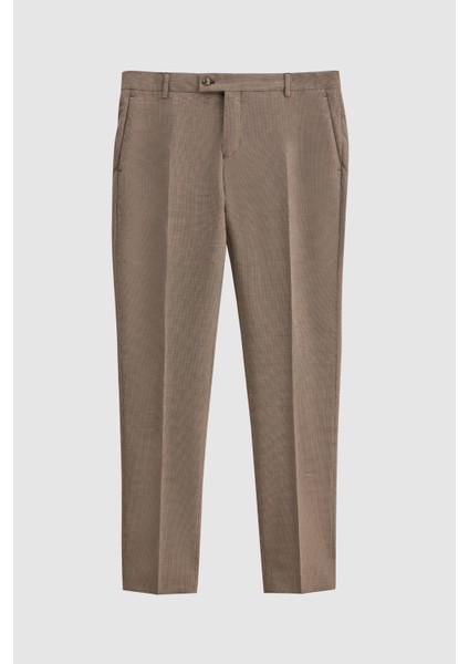 Slim Fit Lacivert Armürlü Takim Elbise Kombinli 0EFY5KMBN061M