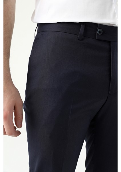 Slim Fit Lacivert Düz Kumaş Pantolon 1HE03ER01320M modelleri