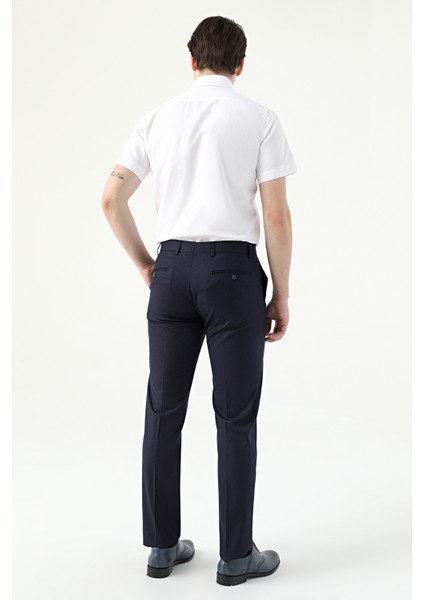 Slim Fit Lacivert Düz Kumaş Pantolon 1HE03ER01320M fırsatları