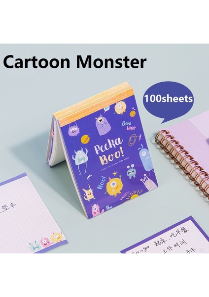 21718 1 Adet 100 Yaprak Bloknot Karikatür Canavar Su Geçirmez Kapak 4 Desenler Iç Okul Notu Ev Mesaj Çocuklar Öğrenciler Ofis Açıklama 21718 (Yurt Dışından)