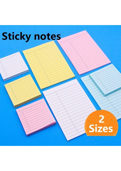 21527 Rastgele 2 Adet 2 Boyutlu Yapışkan Defter 76X76MM 102X152MM Siyah Çizgili Kağıt 40/100 Sayfa Toplantı Iş Okul Ödev Kayıt Notu Planları 21526 (Yurt Dışından)
