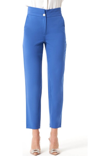 Kat Kemerli Indigo Pantolon
