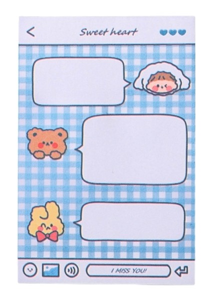 Stil 3 80 Yaprak Notlar Kağıtları Buzdolabı Dizüstü Kitap Için Kare Yapışkan Notlar Karikatür Notlar Pad Mini Yapılacaklar Listesi Pedi Çocuk Öğrenci Için (Yurt Dışından)