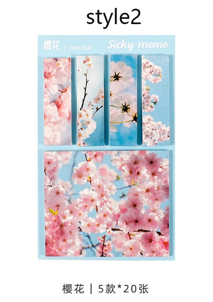 Style2 100 Yaprak/set Çıkartma Yapışkan Notlar Not Defteri Dıy Scrapbooking Günlüğü Dizini Yer Işareti Etiket (Yurt Dışından)