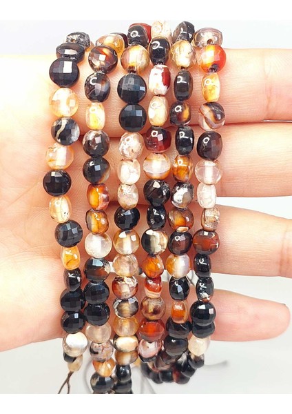 Akik Taşı Yassı Faset Kesim Yarım Dizi 6X4MM (42810) (18CM Uzunluğundadır) fiyatları