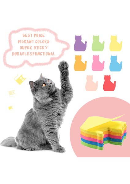 6 Paket (180 Yaprak) B-Shamo Kedi Şekli Yapışkan Notlar 180 Sayfa Kedi Severler Kızlar Kadınlar Için Komik Hediyeler Hayvan Bloknot Kendinden Yapışkanlı Dizin Sekmeleri Notlar (Yurt Dışından)