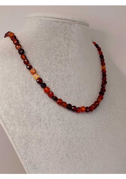 Akik Taşı Yassı Faset Kesim Kolye 6X4MM (Sabit Klipsli) (42815) fiyatları