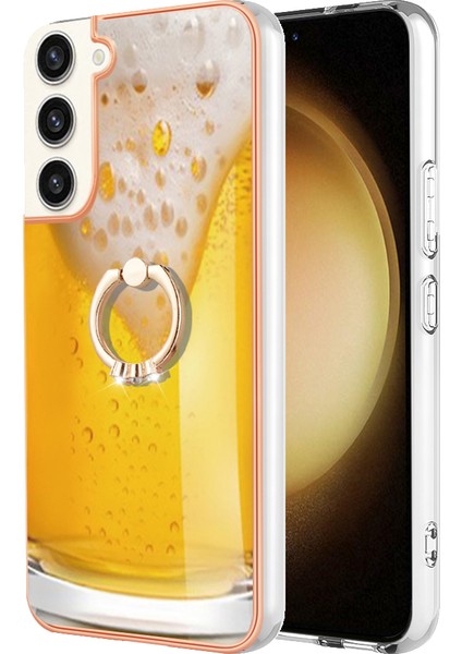 Samsung Galaxy S23+ Telefon Tpu Kılıfı Elektrokaplama Kickstand Cover (Yurt Dışından)