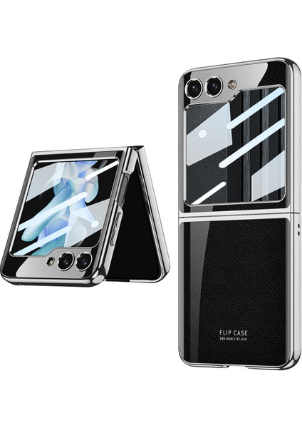 Samsung Galaxy Z Flip5 5g Anti-Drop Telefon Kabuğu Sert Pc Kılıfı Dahili Temperli Cam Film (Yurt Dışından)