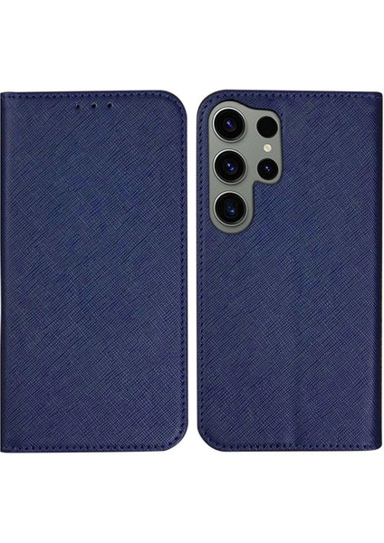 Samsung Galaxy S23 Ultra Cüzdan Stand Pu Deri Kılıf Çapraz Doku Manyetik Telefon Kapağı (Yurt Dışından)