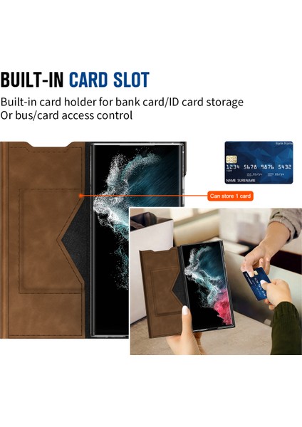 Samsung Galaxy S22 Ultra 5g Kart Tutucu Stand Nappa Doku Pu Deri + Pc Telefon Kapağı (Yurt Dışından) indirimleri
