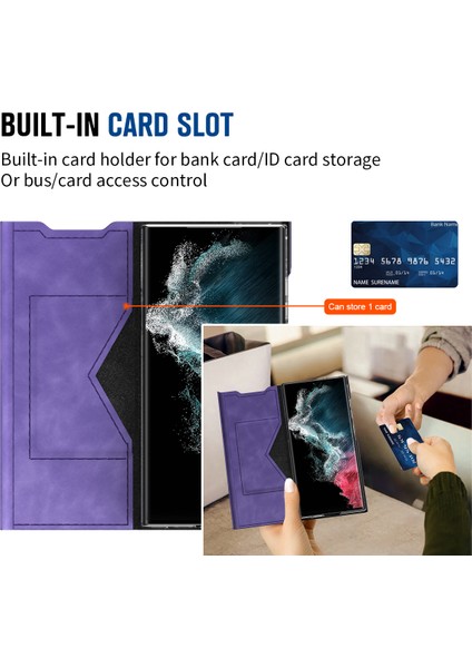 Samsung Galaxy S22 Ultra 5g Kart Tutucu Stand Nappa Doku Pu Deri + Pc Telefon Kapağı (Yurt Dışından) indirimleri