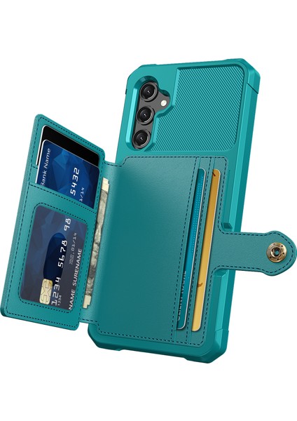 Samsung Galaxy A24 4g / A25 5g Pu Deri Kaplamalı Tpu Anti-Çizelge Kılıf Kartı Tutucu Kickstand Telefon Kapağı (Yurt Dışından)
