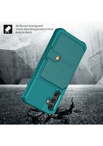 Samsung Galaxy A24 4g / A25 5g Pu Deri Kaplamalı Tpu Anti-Çizelge Kılıf Kartı Tutucu Kickstand Telefon Kapağı (Yurt Dışından)