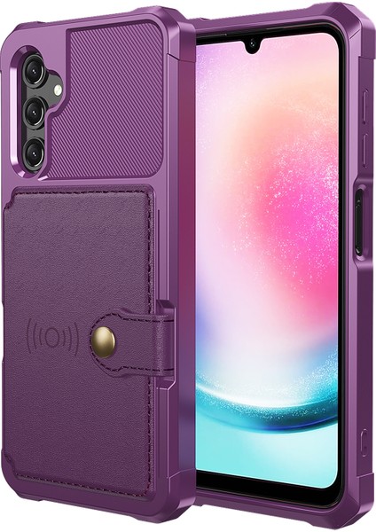Samsung Galaxy A24 4g / A25 5g Pu Deri Kaplamalı Tpu Anti-Çizelge Kılıf Kartı Tutucu Kickstand Telefon Kapağı (Yurt Dışından) fiyatları