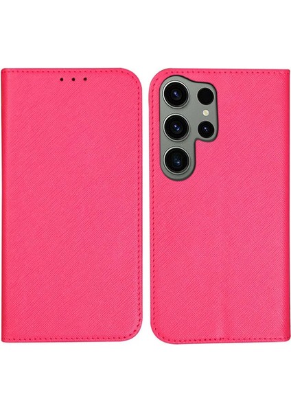 Samsung Galaxy S23 Ultra Cüzdan Stand Pu Deri Kılıf Çapraz Doku Manyetik Telefon Kapağı (Yurt Dışından)