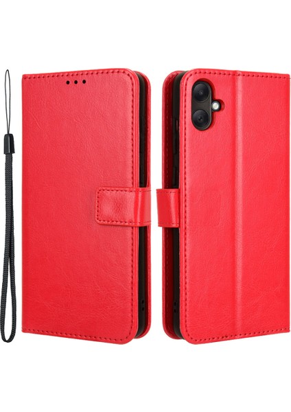 Samsung Galaxy A05 4g Case Çılgın At Dokusu Deri Cüzdan Stand Telefon Kapağı (Yurt Dışından)