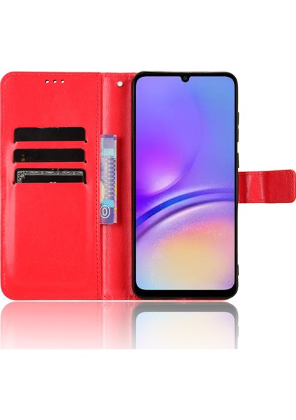 Samsung Galaxy A05 4g Case Çılgın At Dokusu Deri Cüzdan Stand Telefon Kapağı (Yurt Dışından)