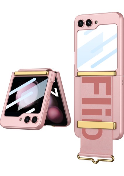 Samsung Galaxy Z Flip5 5g Pc Ultra-Ince Kılıf Band Band Kickstand Telefon Kapağı (Yurt Dışından)