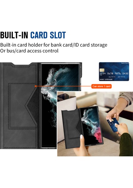 Samsung Galaxy S22 Ultra 5g Kart Tutucu Stand Nappa Doku Pu Deri + Pc Telefon Kapağı (Yurt Dışından) indirimleri