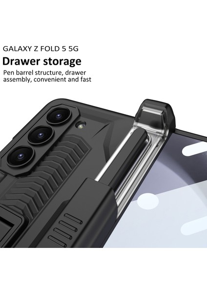 Samsung Galaxy Z Fold5 5g Kapak Kalem Kutusu Tasarım Pc Telefon Kılıfı Yerleşik Ön Ekran Film Kabuğu (Yurt Dışından) fiyatları