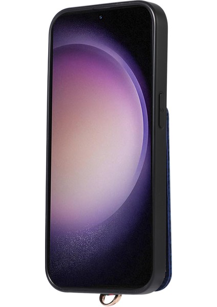 Samsung Galaxy S23 Kickstand Karbon Fiber Doku Pu+Tpu Telefon Kapağı (Yurt Dışından)
