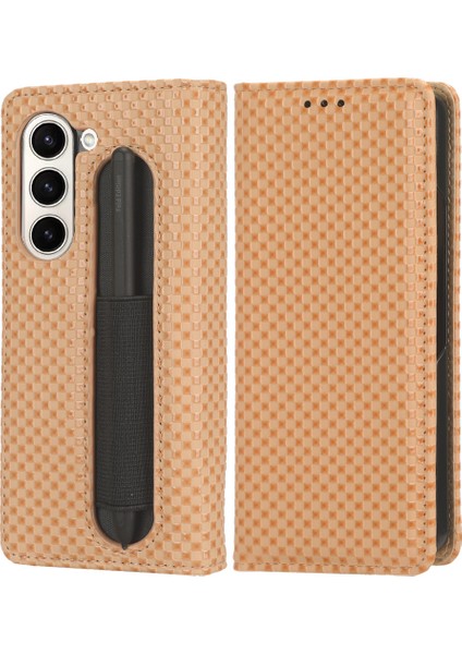 Samsung Galaxy Z Fold5 5g Pu Deri Stand Kılıfı Pen Tutucu ile Basılı Cüzdan Telefon Kılıfı (Yurt Dışından)