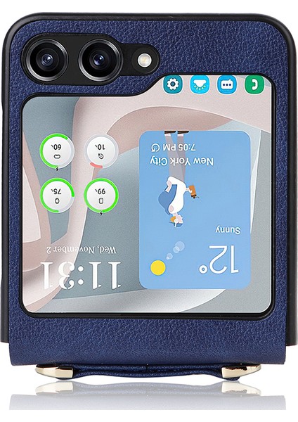 Samsung Galaxy Z Flip5 5g Pu + Pc Telefon Kılıfı Cep Telefonu Koruyucu Kapak Kayış (Yurt Dışından) modelleri