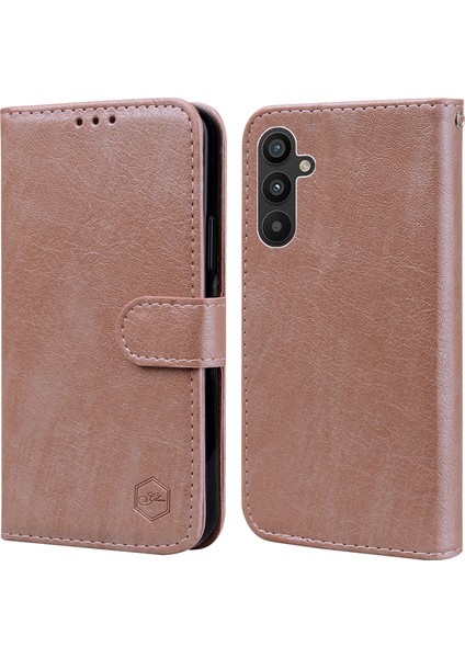 Samsung Galaxy A14 Düz Renkli Pu Deri Stand Cüzdan Cep Telefonu Flip Kapak (Yurt Dışından)