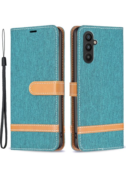 Samsung Galaxy A25 5g Telefon Deri Kılıf Kot Cüzdan Bir Ekan Telefon Kapağı Cüzdan Standı (Yurt Dışından)