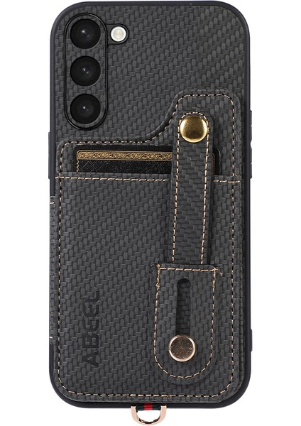 Samsung Galaxy S23 Kickstand Karbon Fiber Doku Pu+Tpu Telefon Kapağı (Yurt Dışından)