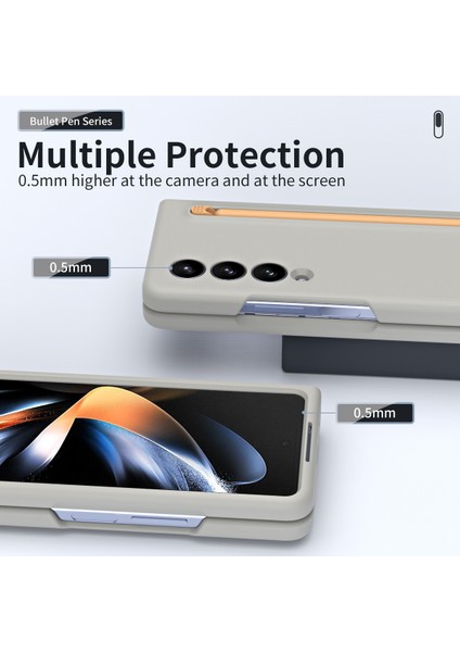Samsung Galaxy Z Fold4 5g Kılıf Kılıf Pen Kauçuk Pc Katlanır Telefon Kapağı (Yurt Dışından)